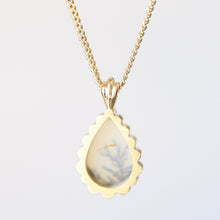 Load image into Gallery viewer, Pear Dendritic Agate Necklace in Yellow Gold