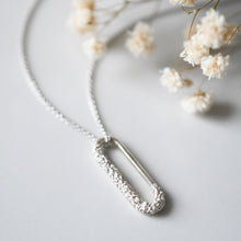 Load image into Gallery viewer, Coralized Textured Long Oval Necklace