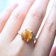 Load image into Gallery viewer, Yellow Dendritic Agate Lace Ring