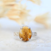 Load image into Gallery viewer, Yellow Dendritic Agate Lace Ring