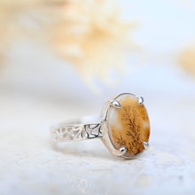 Load image into Gallery viewer, Yellow Dendritic Agate Lace Ring