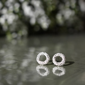 Coralized Textured Circle Studs