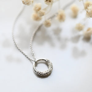 Coralized Textured Circle Necklace