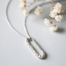 Load image into Gallery viewer, Coralized Textured Long Oval Necklace
