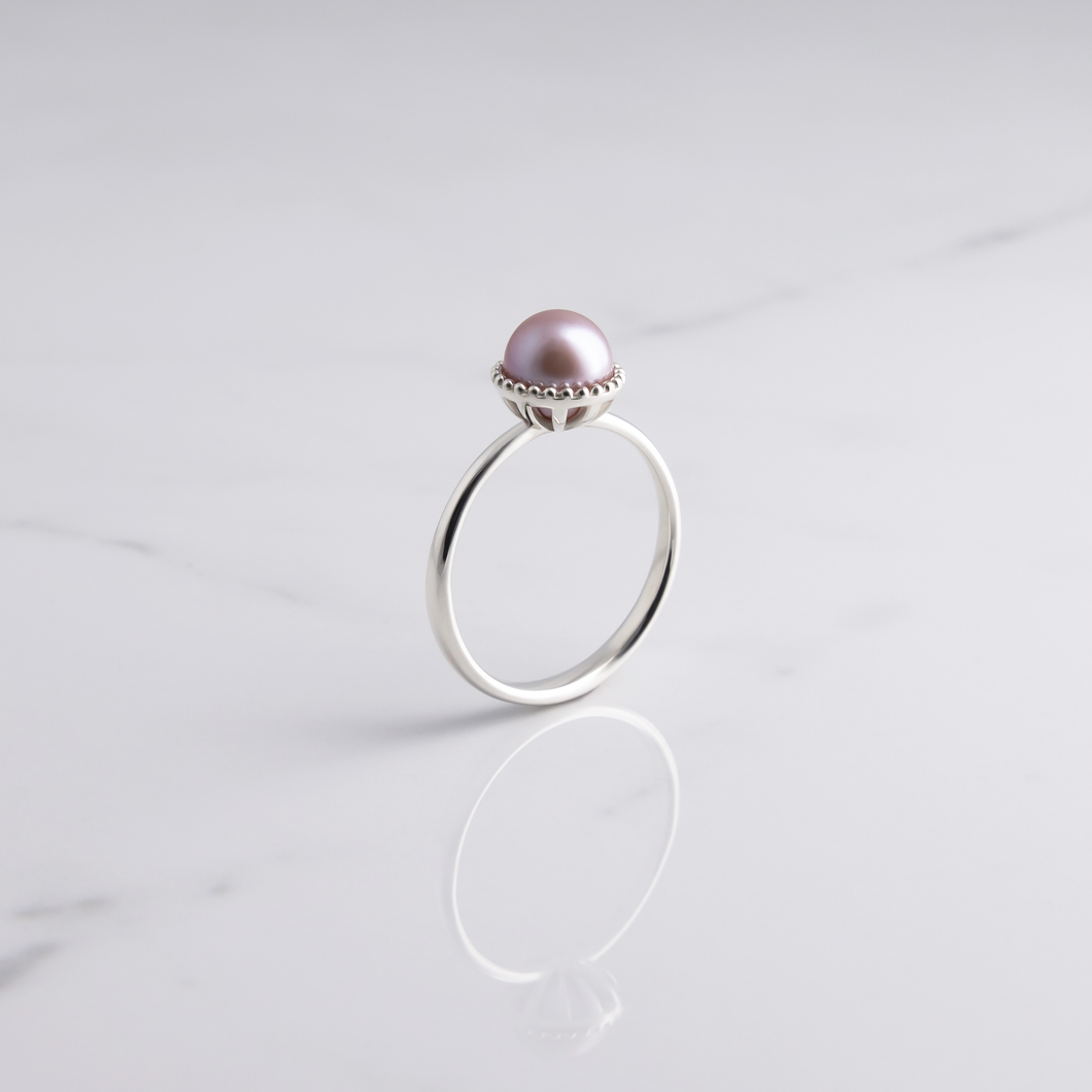 Small Eden Solitaire Pearl Ring